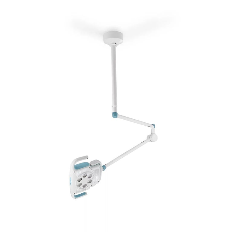 Medical ceiling-mounted surgical light with articulated arms and control panel - Vista principal